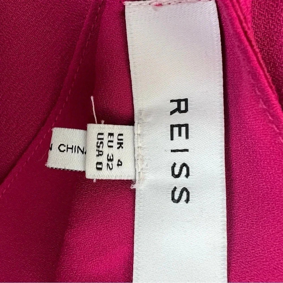 Reiss Pink Ruffle Sleeve Dress Size 0 B10 - Picture 7 of 9
